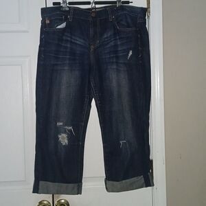 Dear John  Jesse Boyfriend distressed jean capris cropped jeans  Sz 31 NWOT